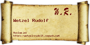 Wetzel Rudolf névjegykártya