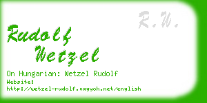 rudolf wetzel business card